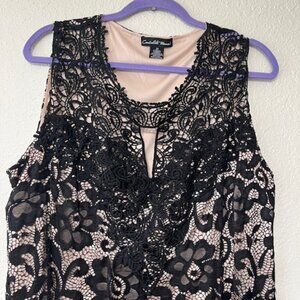 Candalite Plus Size Womens Black Lace Sheath Dress Size 3X